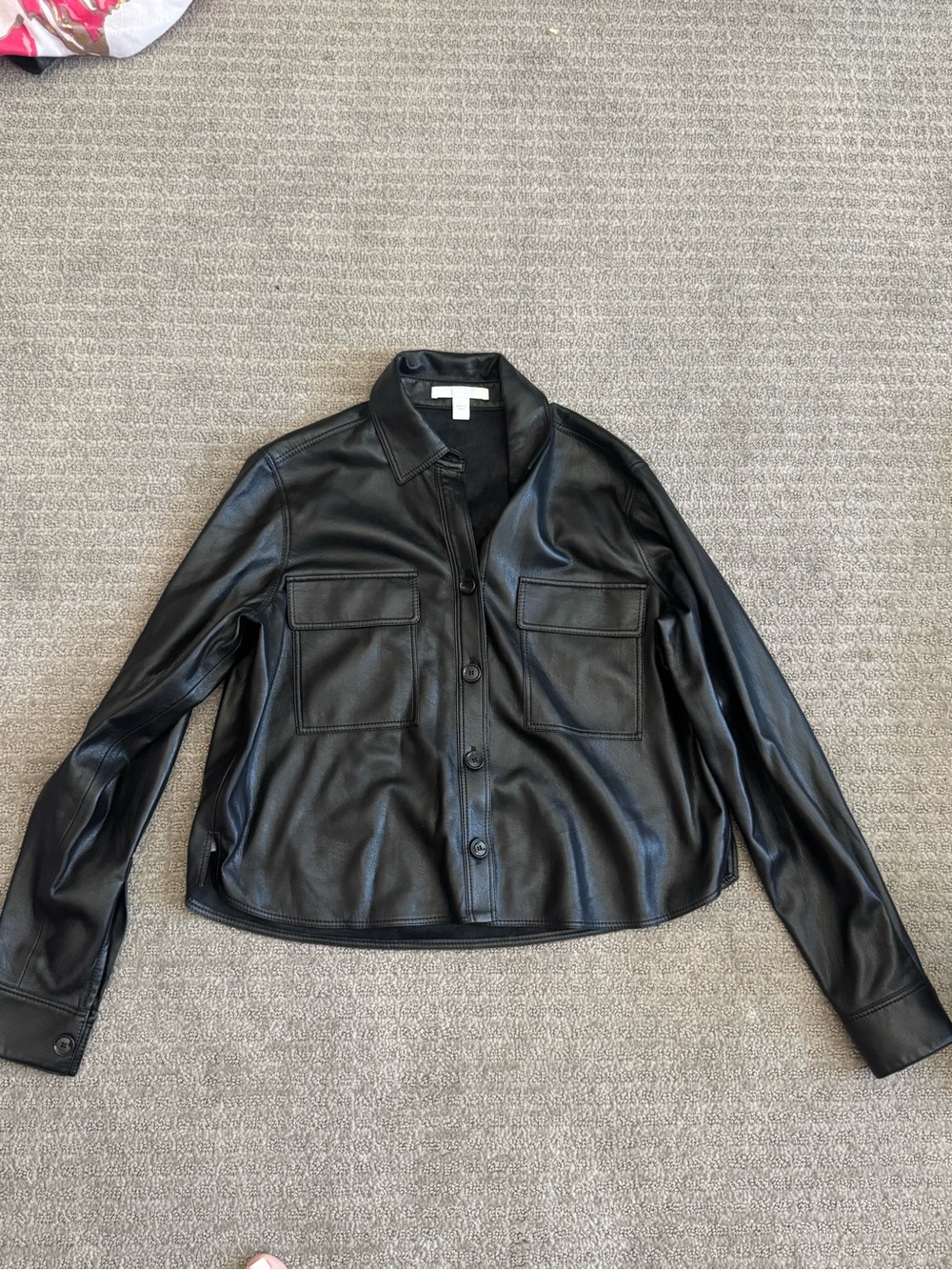 Women’s Black Faux Leather Button-Up Jacket
Boss size 2